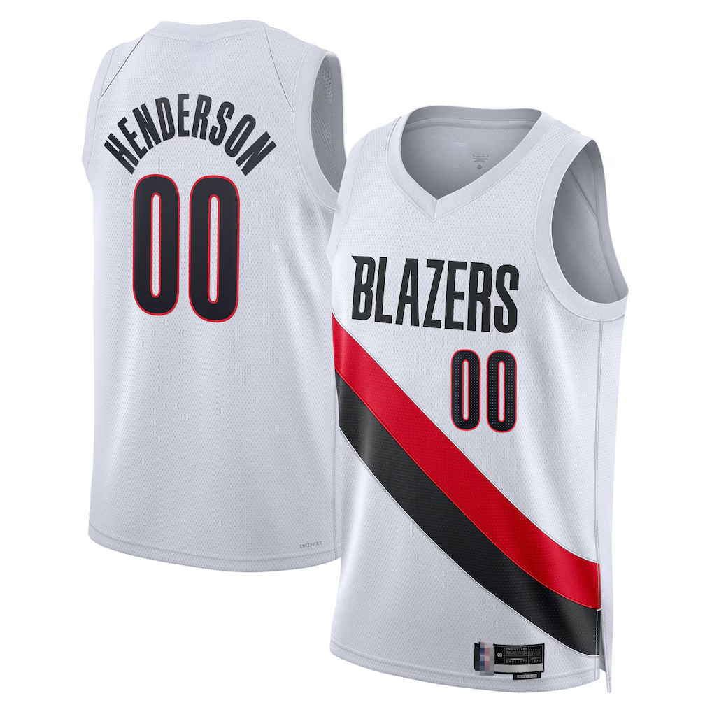 MATTH PT.Blazers #00 Scoot Henderson White Swingman Jerseys - Association Edition