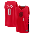 MATTH PT.Blazers #0 Damian Lillard Fanatics Red Fast Break Replica Jerseys - Statement Edition