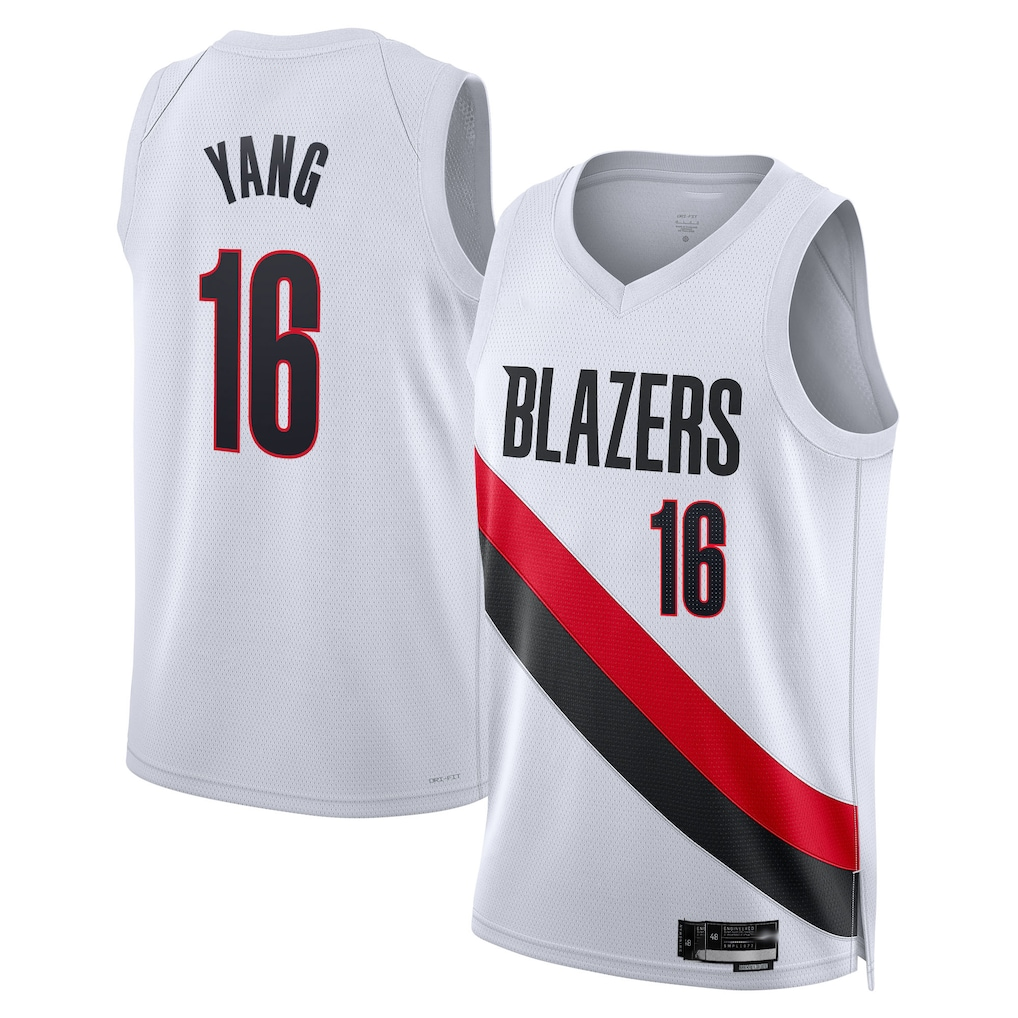 MATTH PT.Blazers #16 Yang Hansen White Swingman Jerseys - Association Edition