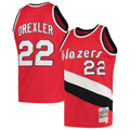 MATTH PT.Blazers #22 Clyde Drexler Mitchell & Ness Red 1983-1984 Hardwood Classics Swingman Jerseys