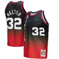 MATTH PT.Blazers #32 Bill Walton Mitchell & Ness RedBlack 1976--1977 Hardwood Classics Fadeaway Swingman Player Jerseys