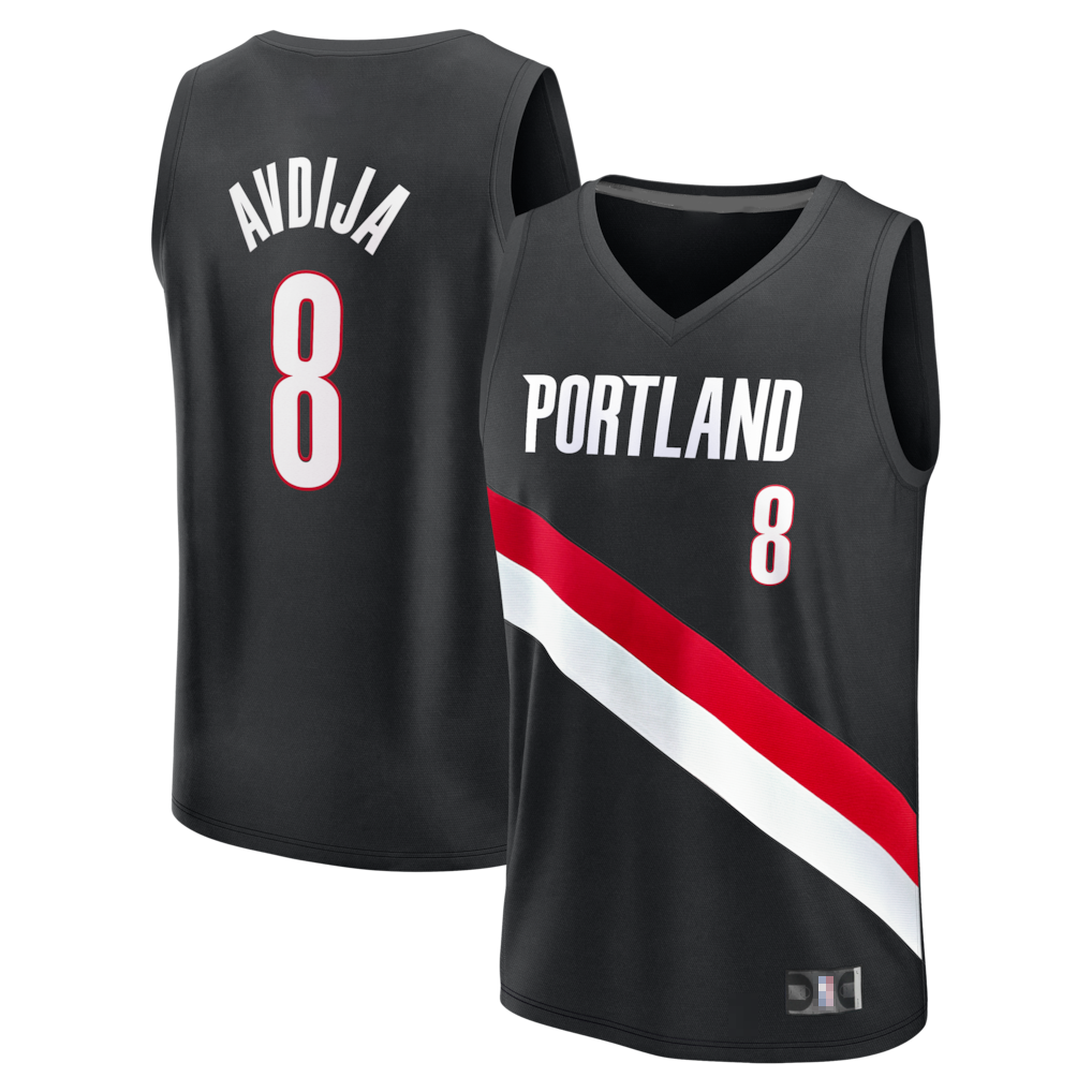 MATTH PT.Blazers #8 Deni Avdija Fanatics Black Fast Break Replica Jerseys - Icon Edition