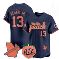 MATTH A.Braves #13 Ronald Acuna Jr. NavyThe Big Peach Vapor Stitches Personalized Jersey