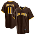MATTH S.Diego Padres #11 Yu Darvish Player Brown Alternate Replica Game Stitched Jerseys