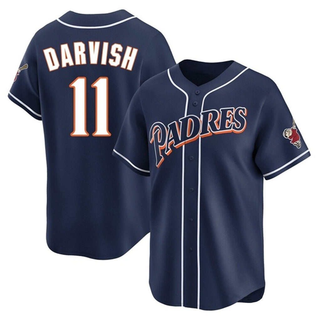 MATTH S.Diego Padres #11 Yu Darvish Player Navy Cooperstown Collection Limited Home Stitched Jerseys