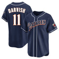 MATTH S.Diego Padres #11 Yu Darvish Player Navy Cooperstown Collection Limited Home Stitched Jerseys