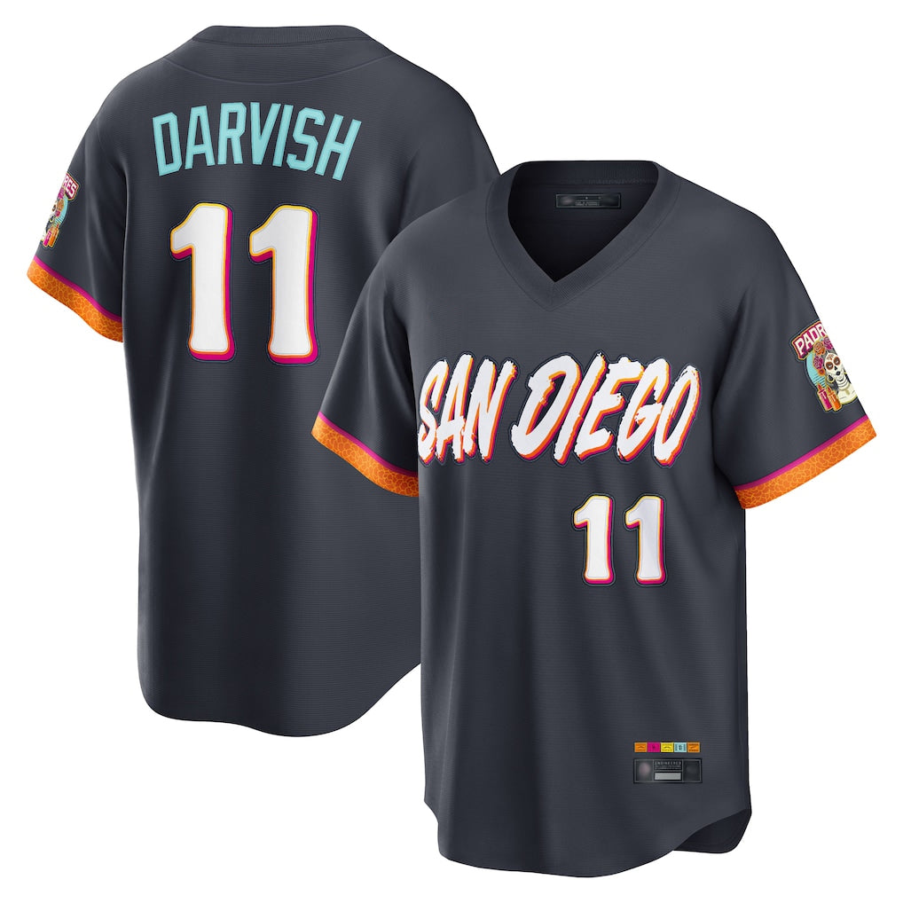 MATTH S.Diego Padres #11 Yu Darvish Player Obsidian 2026 City Connect Home Game T-shirt Stitched Jerseys
