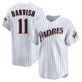 MATTH S.Diego Padres #11 Yu Darvish Player White Cooperstown Collection Limited Home Stitched Jerseys