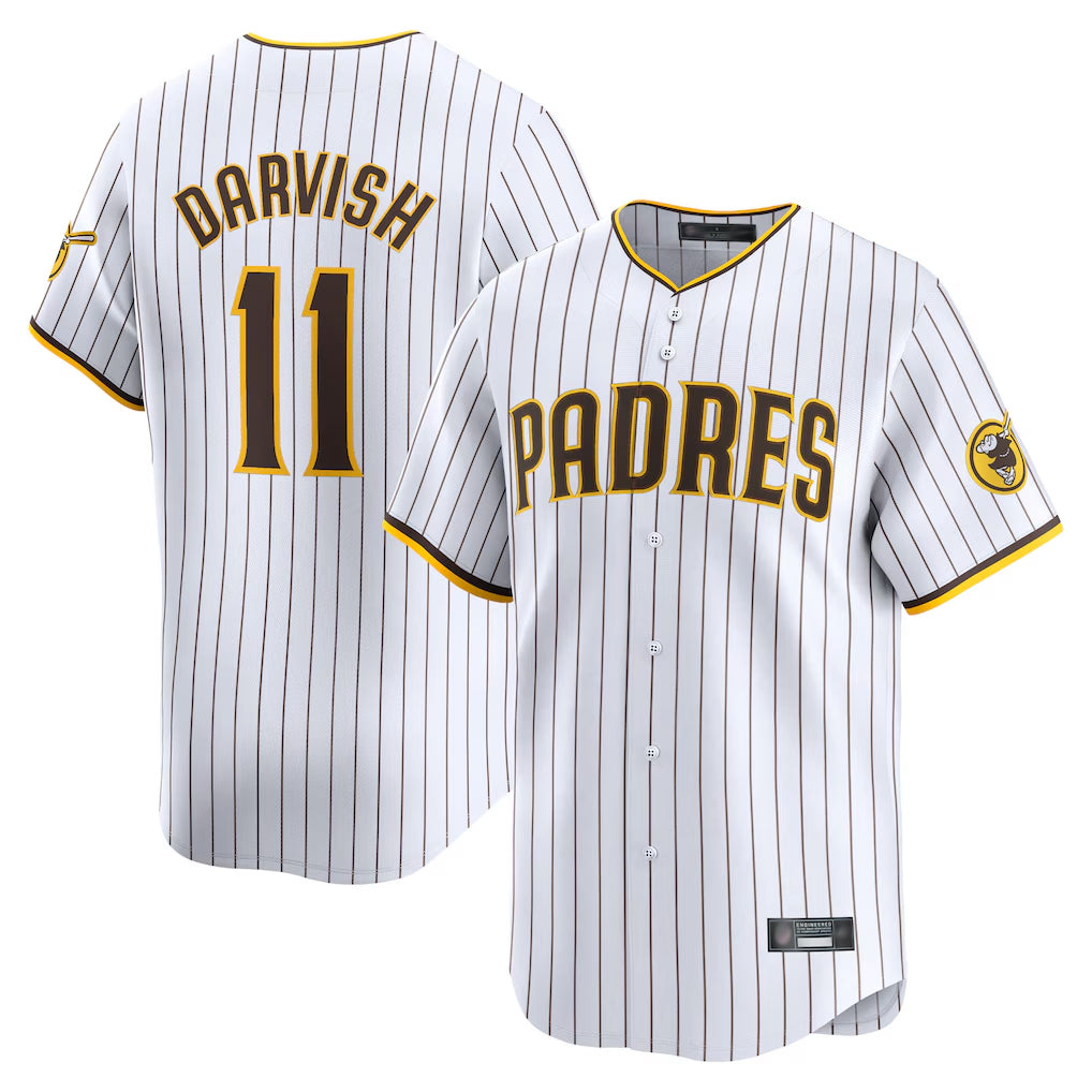 MATTH S.Diego Padres #11 Yu Darvish Player White Home Limited Stitched Jerseys