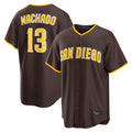 MATTH S.Diego Padres #13 Manny Machado Player Brown Alternate Replica Game Stitched Jerseys