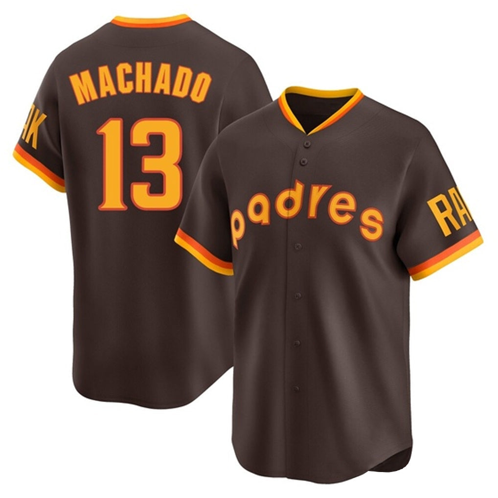 MATTH S.Diego Padres #13 Manny Machado Player Brown Home Cooperstown Collection Replica Game Stitched Jerseys