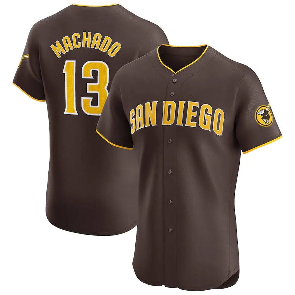 MATTH S.Diego Padres #13 Manny Machado Player Brown Home Limited Elite Stitched Jerseys