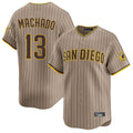 MATTH S.Diego Padres #13 Manny Machado Player Khaki Home Limited Stitched Jerseys