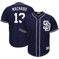 MATTH S.Diego Padres #13 Manny Machado Player Navy Cool Base Game Stitched Jerseys