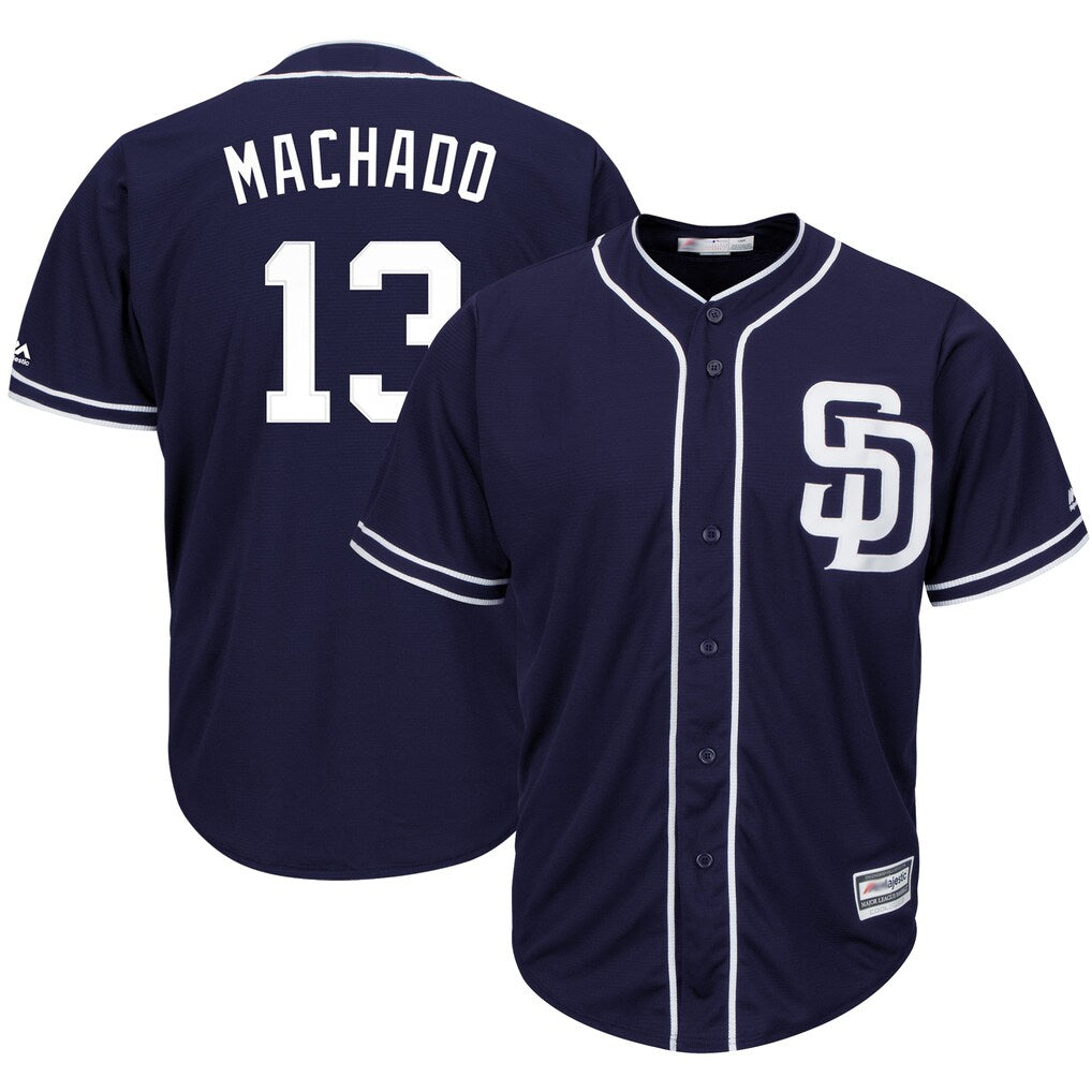 MATTH S.Diego Padres #13 Manny Machado Player Navy Cool Base Game Stitched Jerseys