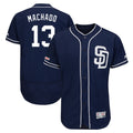 MATTH S.Diego Padres #13 Manny Machado Player Navy Majestic Patch Flex Base Game Stitched Jerseys