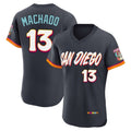 MATTH S.Diego Padres #13 Manny Machado Player Obsidian 2026 City Connect Home Elite T-shirt Stitched Jerseys