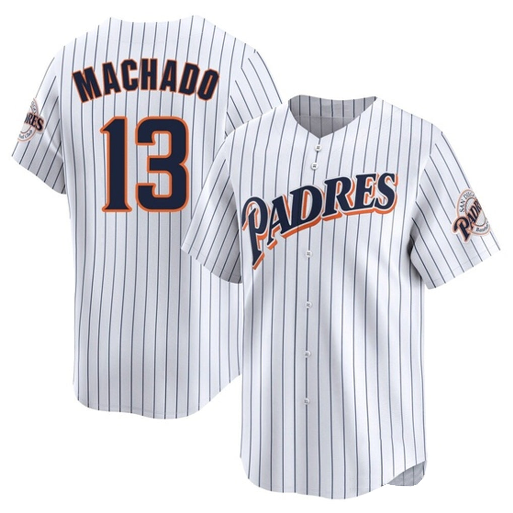 MATTH S.Diego Padres #13 Manny Machado Player White Cooperstown Collection Limited Home Stitched Jerseys