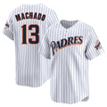 MATTH S.Diego Padres #13 Manny Machado Player White Cooperstown Collection Limited Home Stitched Jerseys