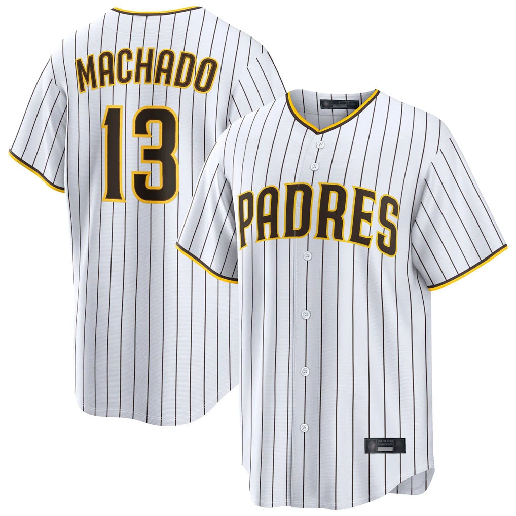 MATTH S.Diego Padres #13 Manny Machado Player White Home Limited Stitched Jerseys
