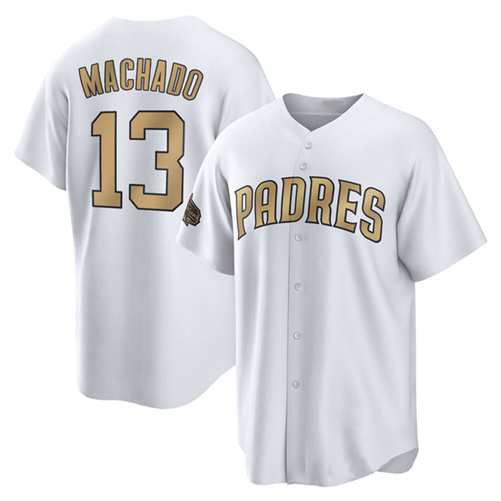 MATTH S.Diego Padres #13 Manny Machado Player White Replica All-Star Game Home Stitched Jerseys