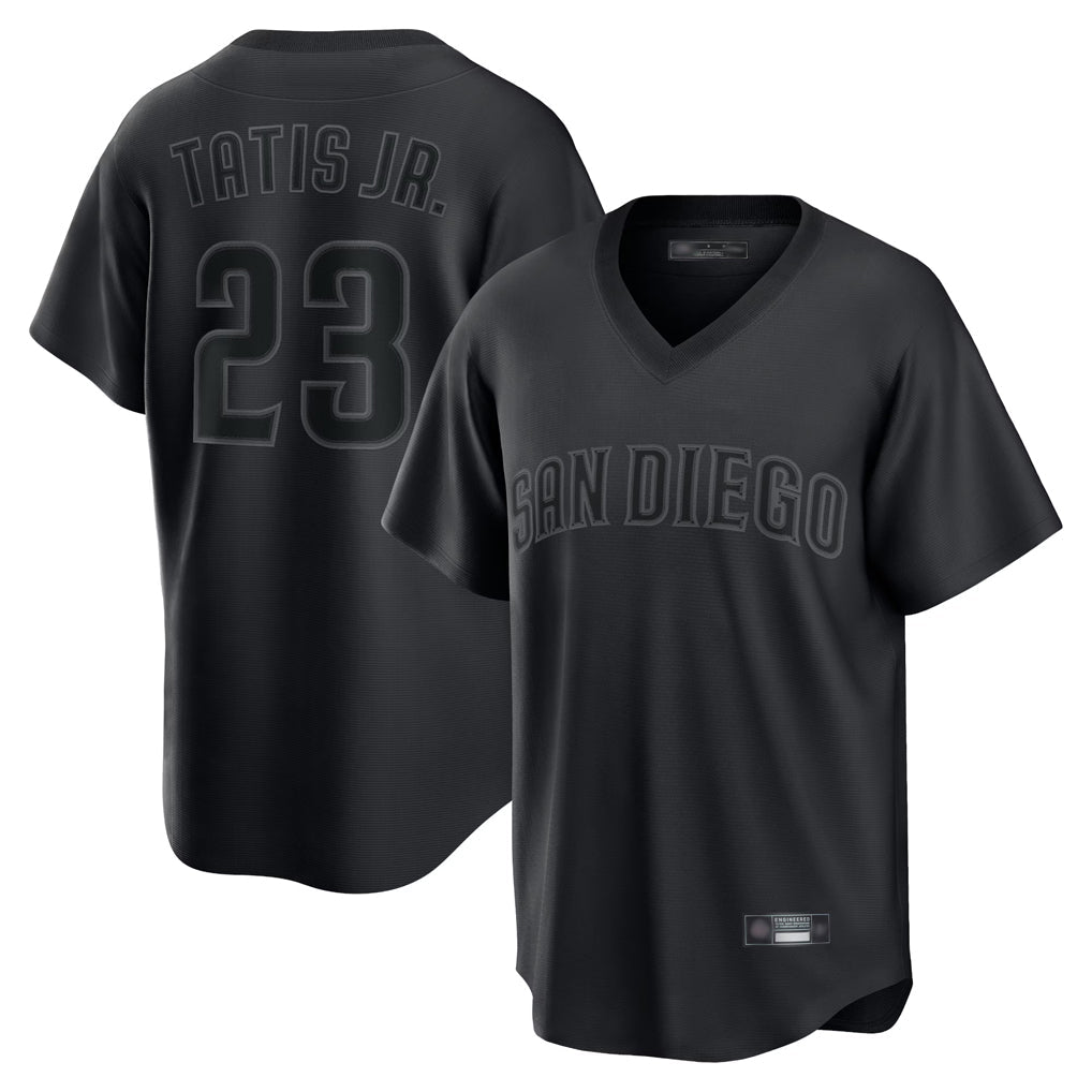 MATTH S.Diego Padres #23 Fernando Tatis Jr Player Black Home Game T-shirt Stitched Jerseys