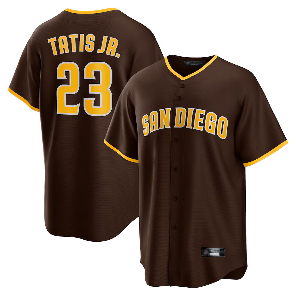 MATTH S.Diego Padres #23 Fernando Tatis Jr Player Brown Alternate Replica Game Stitched Jerseys