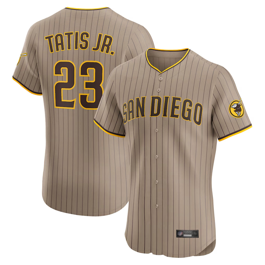 MATTH S.Diego Padres #23 Fernando Tatis Jr Player Khaki Home Limited Elite Stitched Jerseys