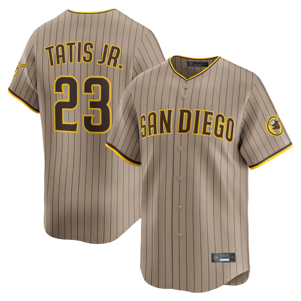 MATTH S.Diego Padres #23 Fernando Tatis Jr Player Khaki Home Limited Stitched Jerseys