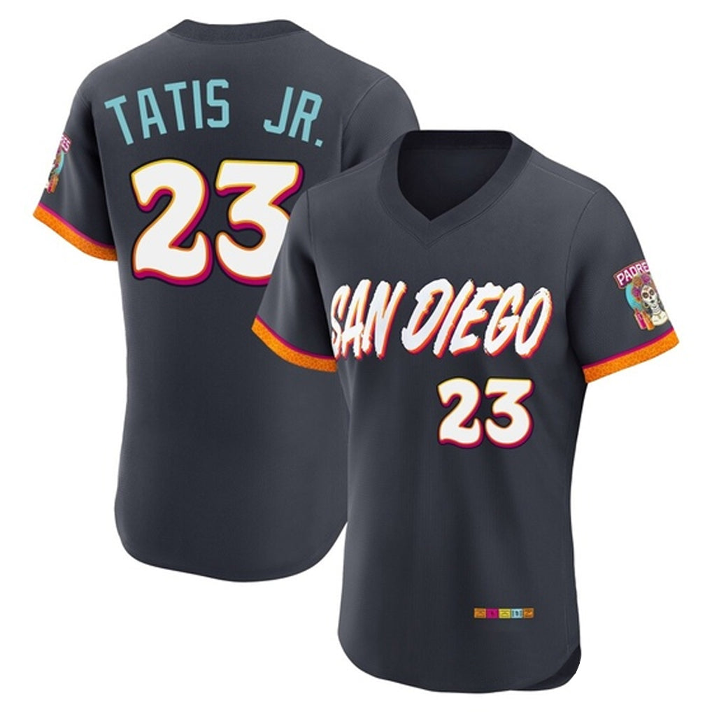 MATTH S.Diego Padres #23 Fernando Tatis Jr Player Obsidian 2026 City Connect Home Elite T-shirt Stitched Jerseys