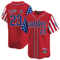 MATTH S.Diego Padres #23 Fernando Tatis Jr Player Red Independence Day Home Limited Stitched Jerseys