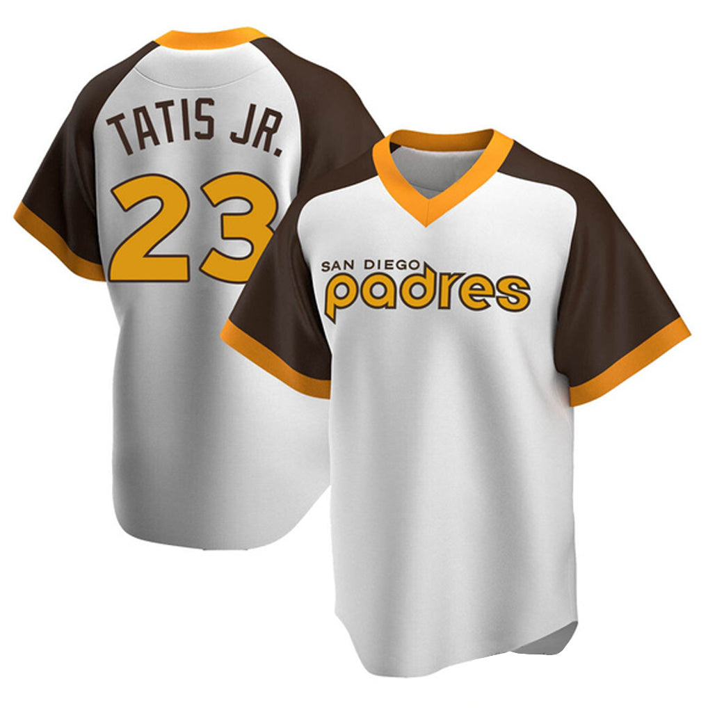 MATTH S.Diego Padres #23 Fernando Tatis Jr Player White Home Cooperstown Collection Replica Game Stitched Jerseys
