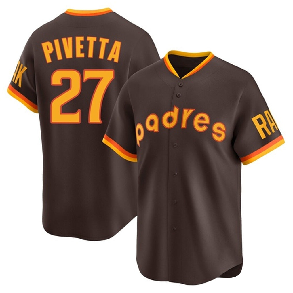 MATTH S.Diego Padres #27 Nick Pivetta Player Brown Home Cooperstown Collection Replica Game Stitched Jerseys