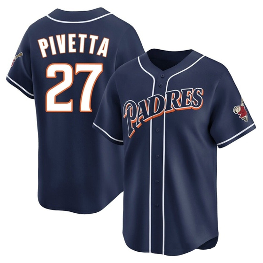 MATTH S.Diego Padres #27 Nick Pivetta Player Navy Cooperstown Collection Limited Home Stitched Jerseys