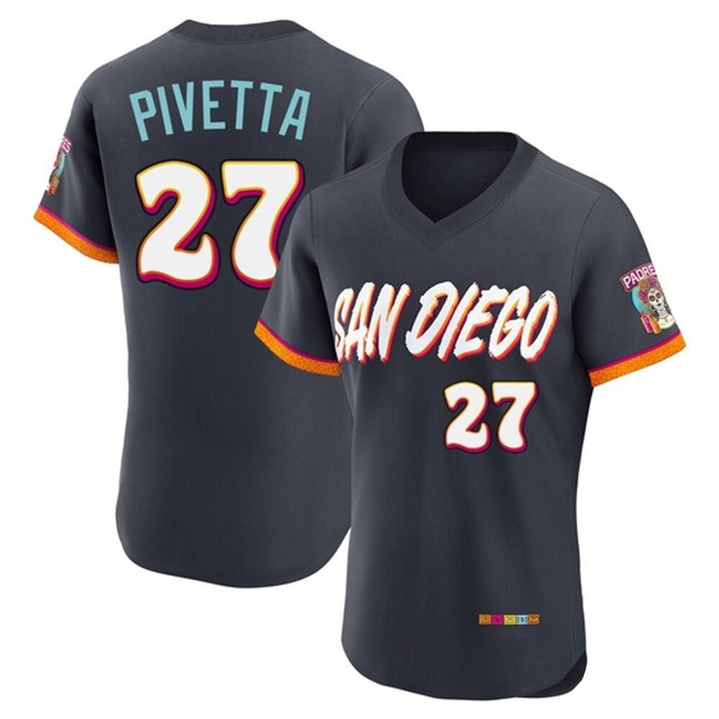 MATTH S.Diego Padres #27 Nick Pivetta Player Obsidian 2026 City Connect Home Limited Elite T-shirt Stitched Jerseys