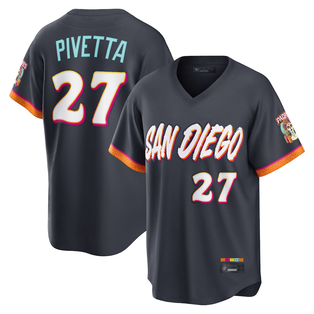 MATTH S.Diego Padres #27 Nick Pivetta Player Obsidian 2026 City Connect Home Limited T-shirt Stitched Jerseys