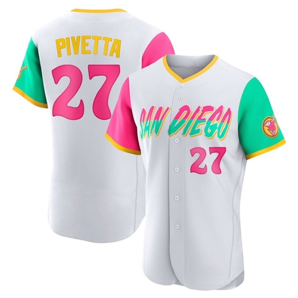 MATTH S.Diego Padres #27 Nick Pivetta Player White City Connect Home Limited Elite Stitched Jerseys