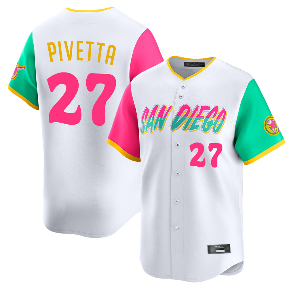 MATTH S.Diego Padres #27 Nick Pivetta Player White City Connect Home Limited Stitched Jerseys