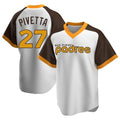 MATTH S.Diego Padres #27 Nick Pivetta Player White Home Cooperstown Collection Replica Game Stitched Jerseys