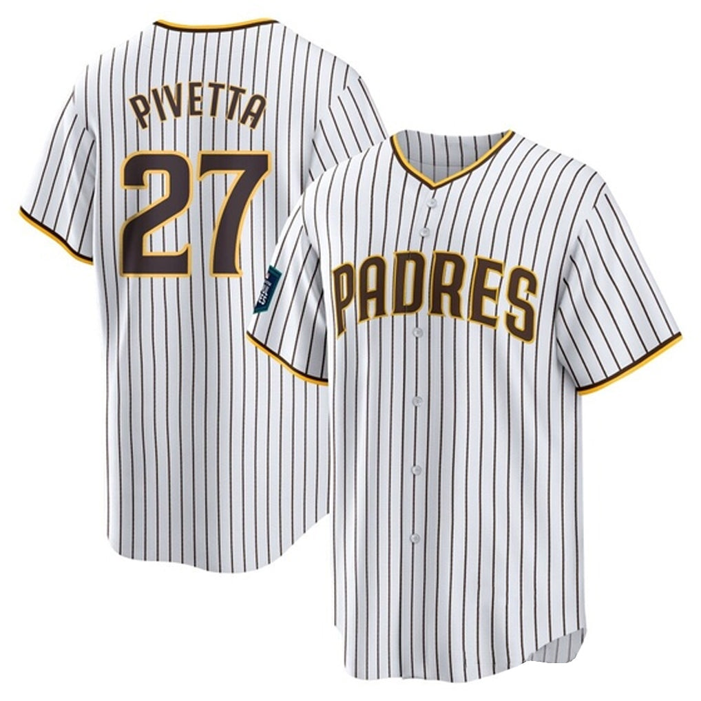 MATTH S.Diego Padres #27 Nick Pivetta Player White Home Game Stitched Jerseys