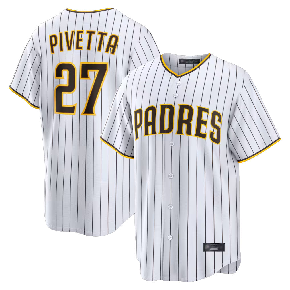 MATTH S.Diego Padres #27 Nick Pivetta Player White Home Limited Stitched Jerseys