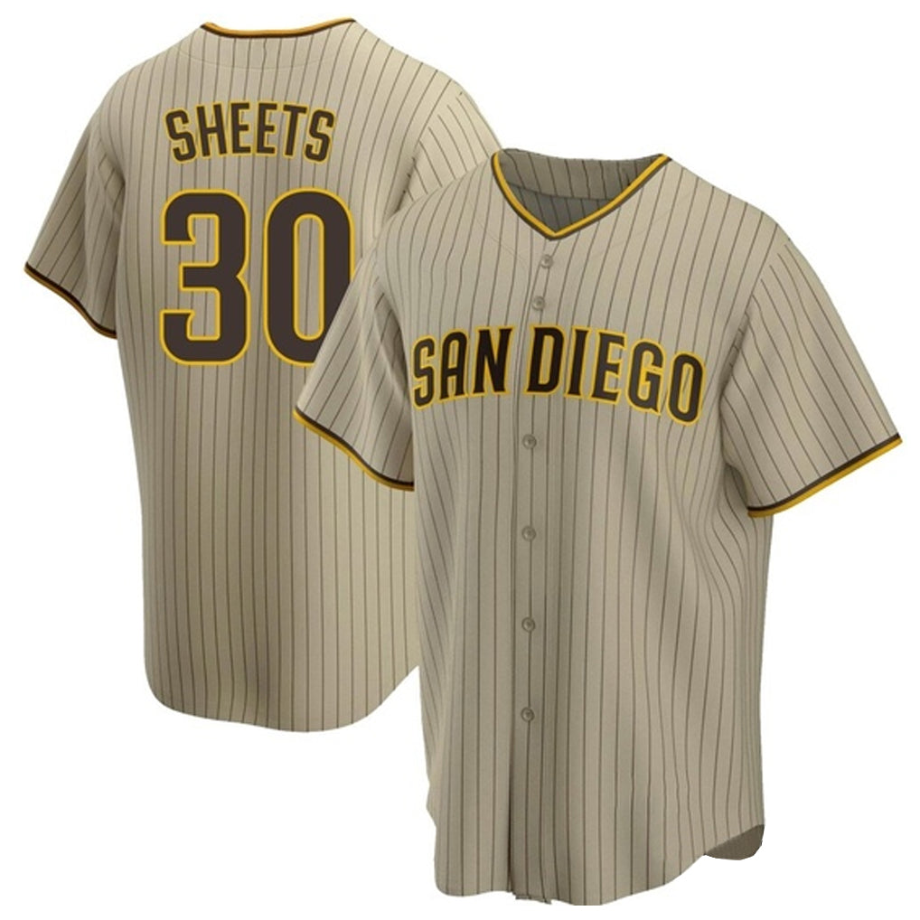 MATTH S.Diego Padres #30 Gavin Sheets Player Khaki Home Game Stitched Jerseys