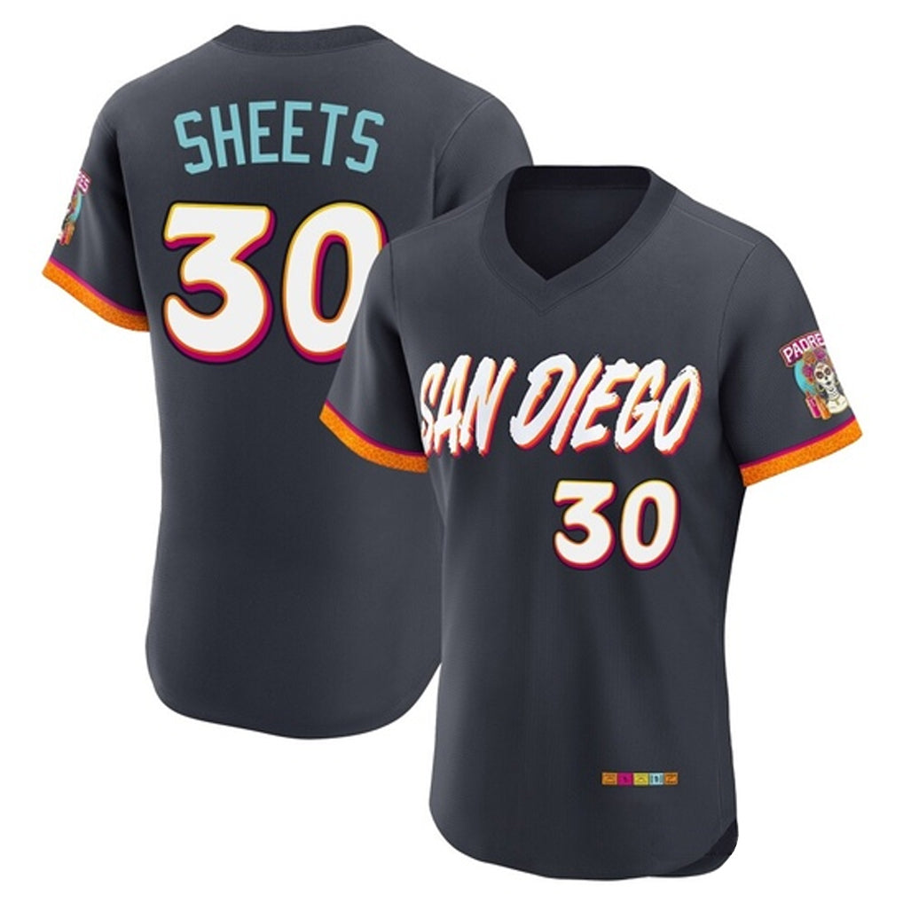 MATTH S.Diego Padres #30 Gavin Sheets Player Obsidian 2026 City Connect Home Limited Elite T-shirt Stitched Jerseys