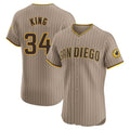MATTH S.Diego Padres #34 Michael King Player Khaki Home Limited Elite Stitched Jerseys