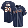 MATTH S.Diego Padres #34 Michael King Player Navy Cooperstown Collection Limited Home Stitched Jerseys