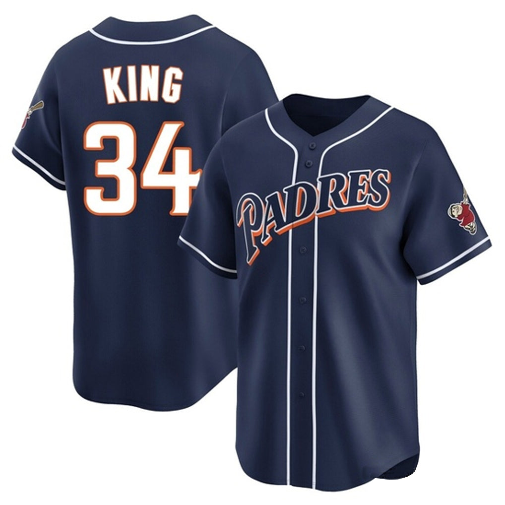 MATTH S.Diego Padres #34 Michael King Player Navy Cooperstown Collection Limited Home Stitched Jerseys