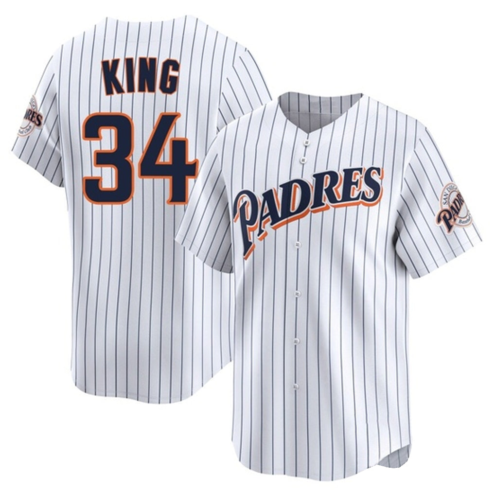MATTH S.Diego Padres #34 Michael King Player White Cooperstown Collection Limited Home Stitched Jerseys