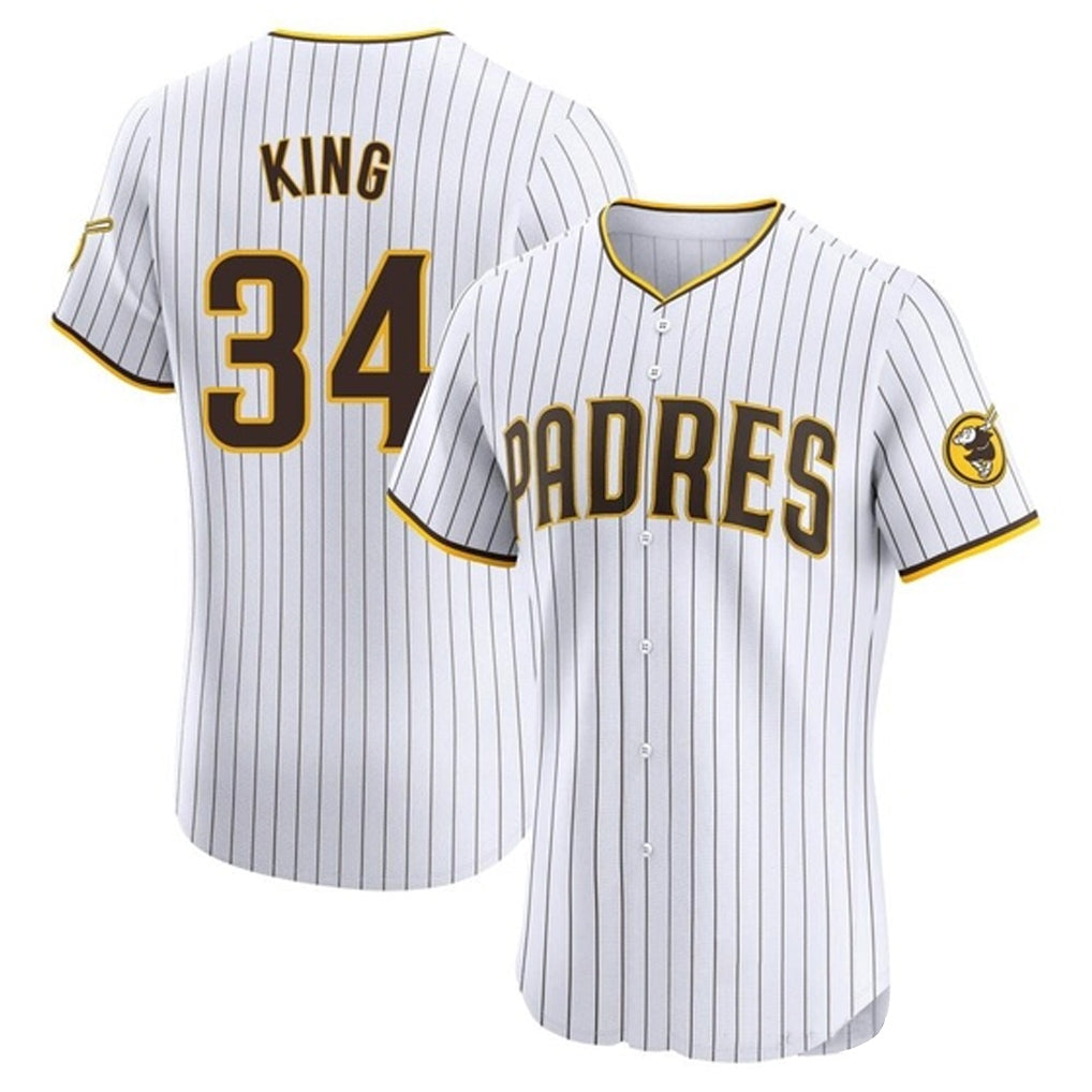 MATTH S.Diego Padres #34 Michael King Player White Home Limited Elite Stitched Jerseys