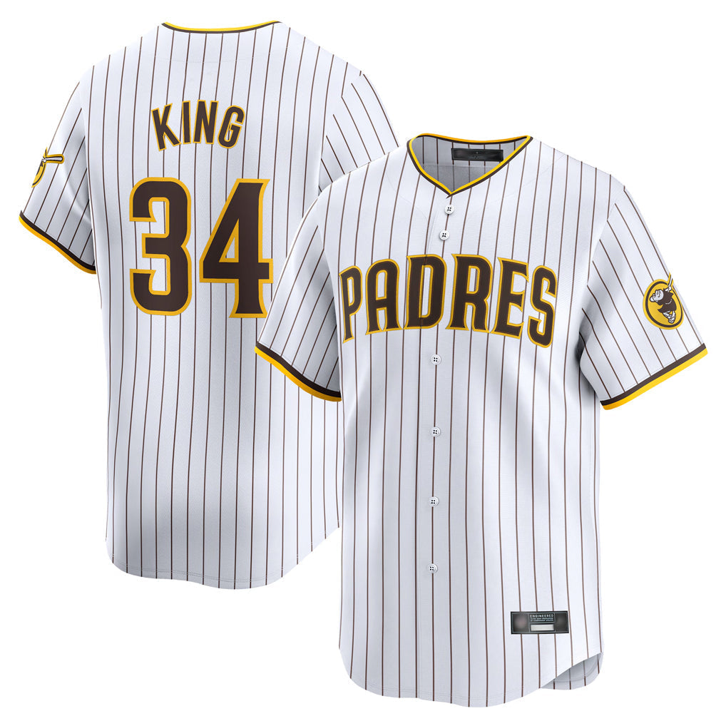 MATTH S.Diego Padres #34 Michael King Player White Home Limited Stitched Jerseys