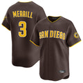 MATTH S.Diego Padres #3 Jackson Merrill Player Brown Home Limited Stitched Jerseys
